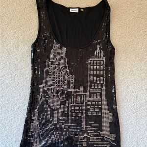 DKNY Black Sequin Tank Top